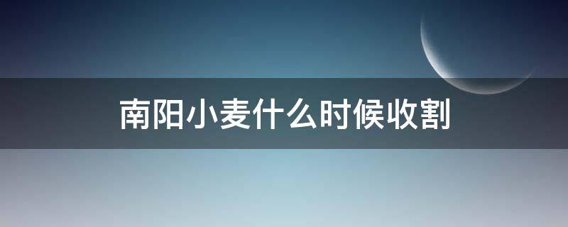 南阳小麦什么时候收割 河南南阳什么时候收割小麦