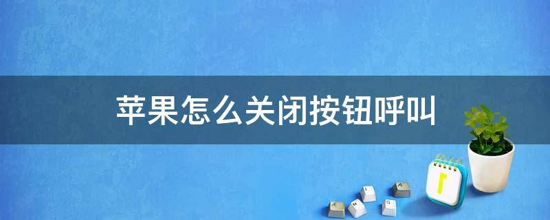 苹果怎么关闭按钮呼叫（苹果手机怎么关闭呼叫）