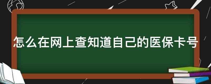 怎么在网上查知道自己的医保卡号（怎么在网上查知道自己的医保卡号是多少）