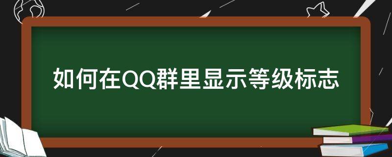 如何在QQ群里显示等级标志（QQ等级前面的群主标志怎么弄的?）