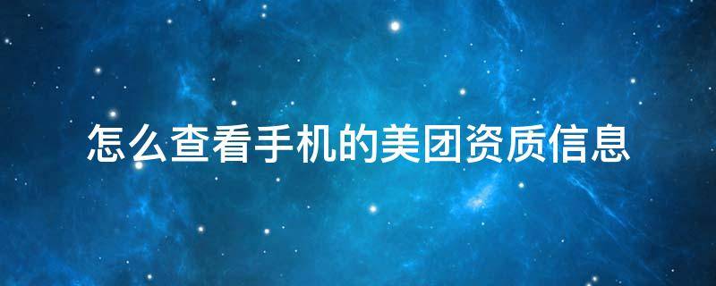 怎么查看手机的美团资质信息 美团验证个人信息在哪