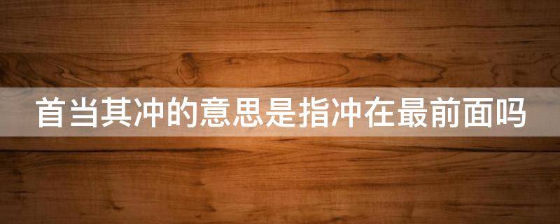 首当其冲的意思是指冲在最前面吗 首当其冲就是冲在最前面吗