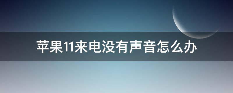 苹果11来电没有声音怎么办 苹果11为何来电没有声音