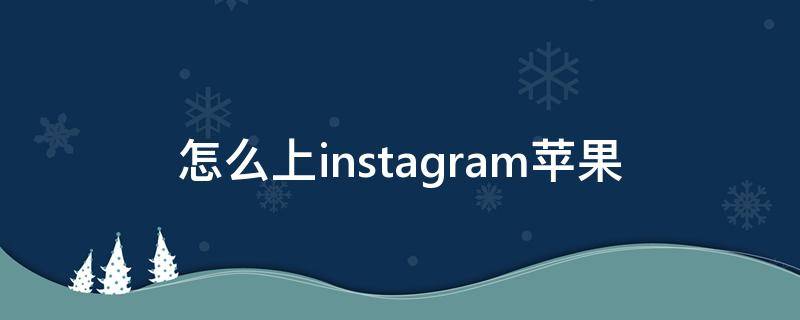 怎么上instagram苹果（如何上instagram苹果）
