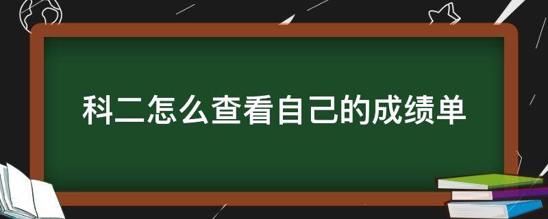 科二怎么查看自己的成绩单 怎么看自己科目二成绩单