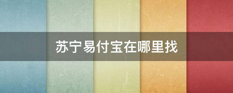 苏宁易付宝在哪里找（苏宁易付宝在哪里找到）