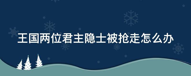 王国两位君主隐士被抢走怎么办 王国两位君主隐士被抢走怎么办啊