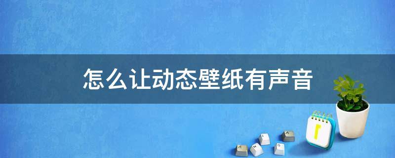 怎么让动态壁纸有声音（苹果12怎么让动态壁纸有声音）