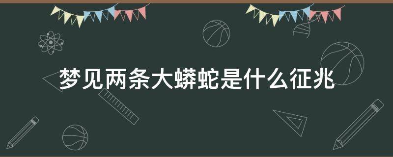 梦见两条大蟒蛇是什么征兆 女人做梦梦见两条大蟒蛇是什么征兆