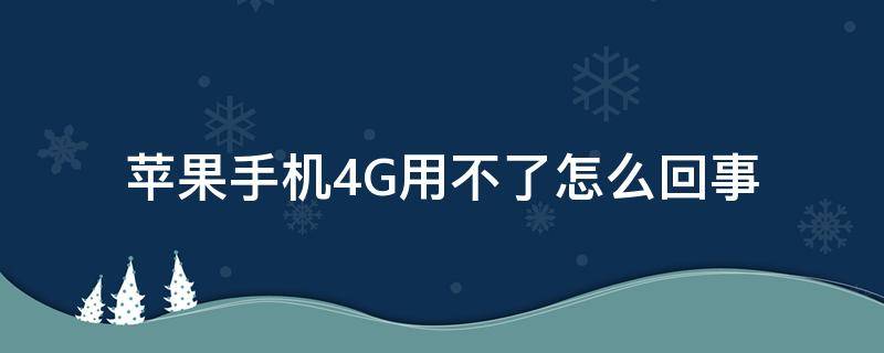 苹果手机4G用不了怎么回事（苹果手机4G用不了）