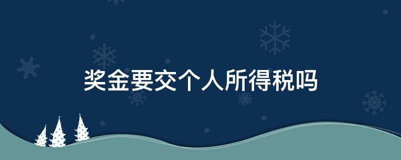 奖金要交个人所得税吗（绩效奖金要交个人所得税吗）