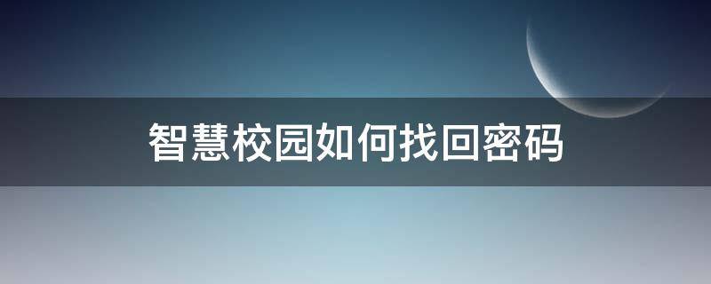 智慧校园如何找回密码（智慧校园门户密码找回）