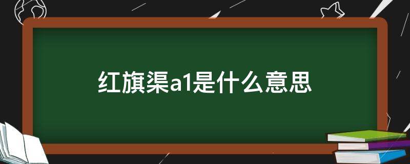 红旗渠a1是什么意思（红旗渠a13）