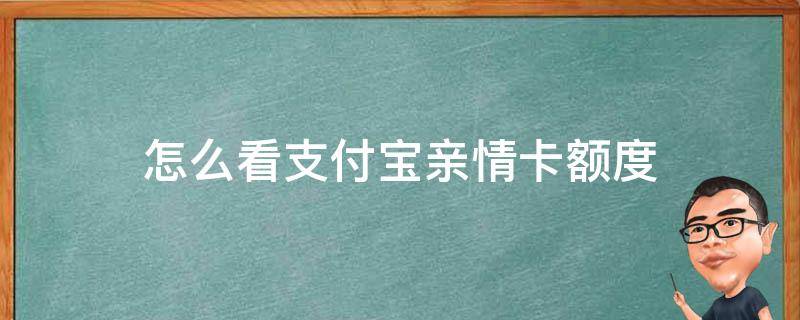 怎么看支付宝亲情卡额度 怎样看支付宝亲情卡额度