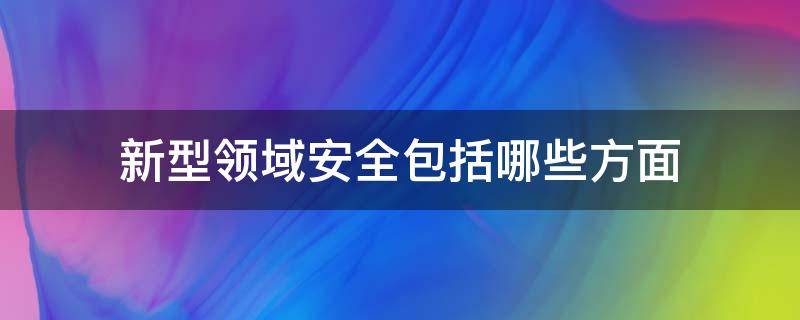 新型领域安全包括哪些方面（新型领域安全是指）