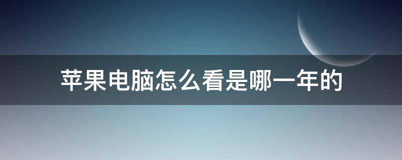 苹果电脑怎么看是哪一年的（苹果电脑从哪看年份）