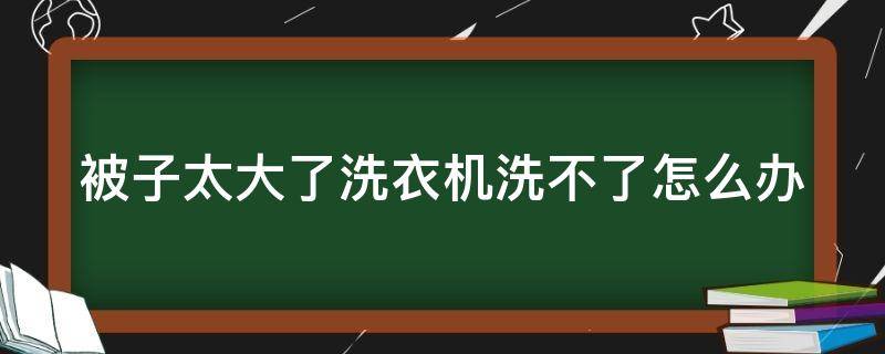 被子太大了洗衣机洗不了怎么办（被子太厚洗衣机洗不了怎么办）