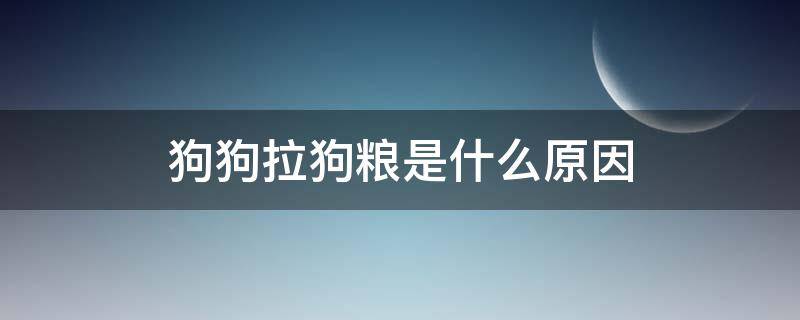 狗狗拉狗粮是什么原因 狗狗拉的狗粮是什么原因