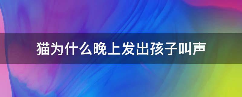 猫为什么晚上发出孩子叫声（为什么猫叫声像小孩叫了一晚上）