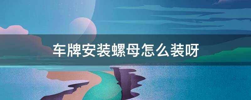 车牌安装螺母怎么装呀 新车牌安装螺母怎么用