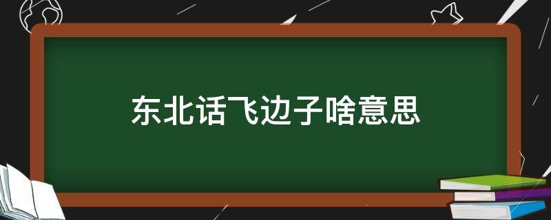 东北话飞边子啥意思（东北话飞边子是什么意思）