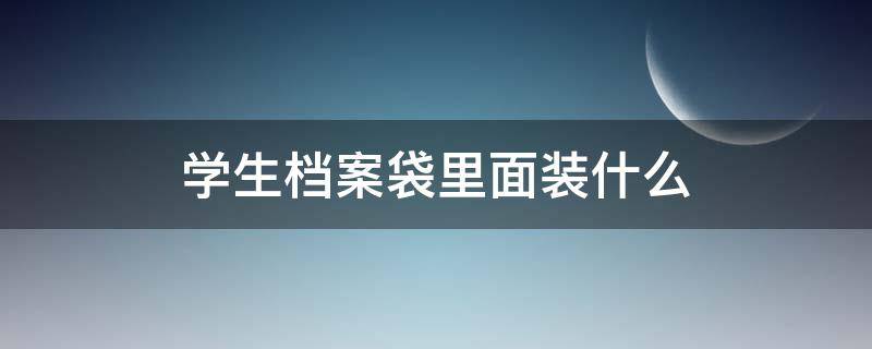 学生档案袋里面装什么（学生档案袋应该放在哪里）