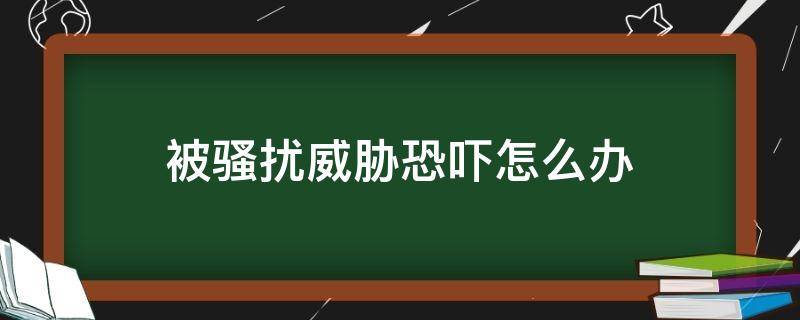 被骚扰威胁恐吓怎么办（被威胁骚扰了怎么办）