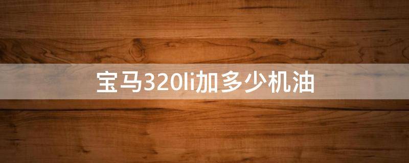 宝马320li加多少机油（宝马320li用多少机油）