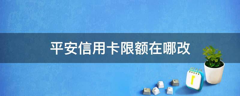 平安信用卡限额在哪改（平安银行储蓄卡限额在哪改）