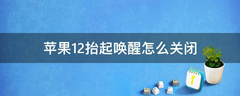 苹果12抬起唤醒怎么关闭（苹果12如何关闭抬起唤醒）