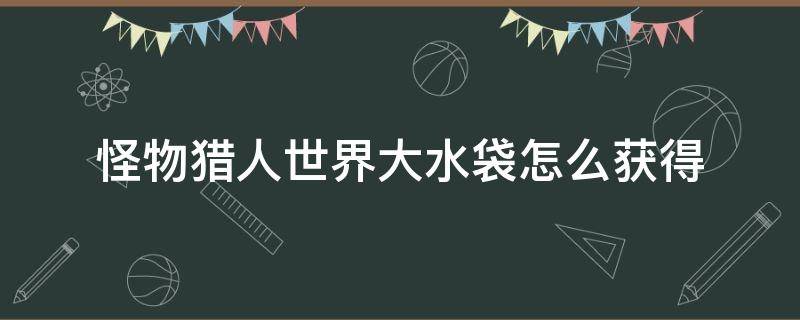 怪物猎人世界大水袋怎么获得（怪物猎人世界水袋和大水袋）