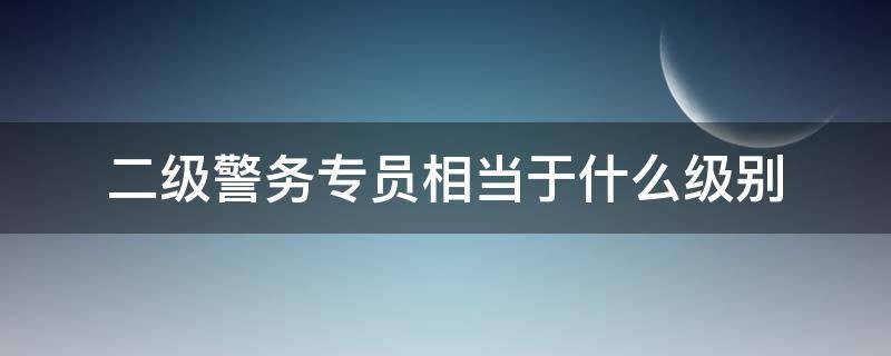 二级警务专员相当于什么级别（二级警务专员属于什么级别）