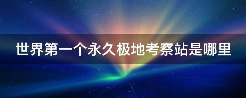 世界第一个永久极地考察站是哪里（世界第一个永久极地考察站是叫什么）