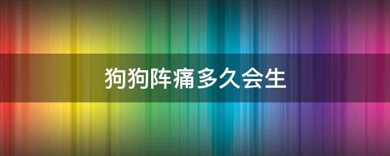 狗狗阵痛多久会生 狗狗阵痛多久会生产