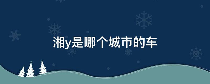 湘y是哪个城市的车（湘Y是哪个城市的车牌）