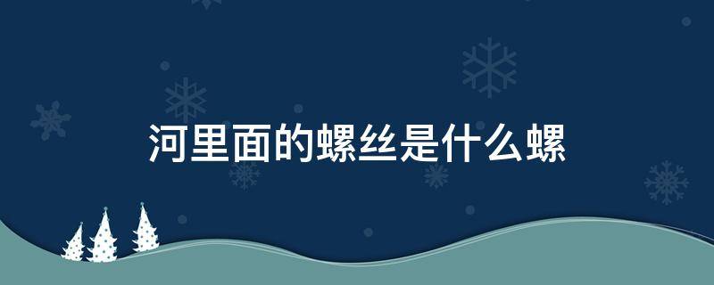 河里面的螺丝是什么螺 河里面的螺丝是什么螺可以吃吗