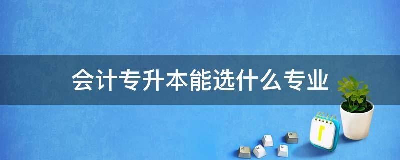 会计专升本能选什么专业 会计可以专升本什么专业