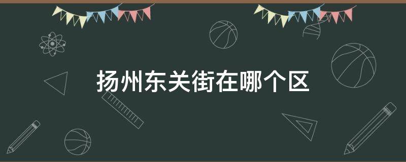 扬州东关街在哪个区（扬州关东街是哪个区）