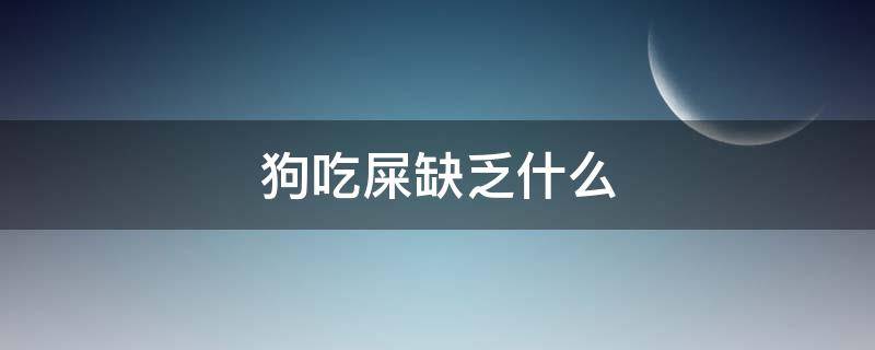 狗吃屎缺乏什么（狗吃屎缺少什么）