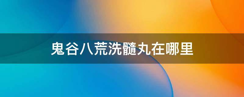 鬼谷八荒洗髓丸在哪里 鬼谷八荒洗髓丸在哪弄