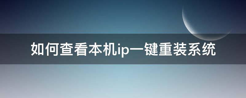 如何查看本机ip一键重装系统