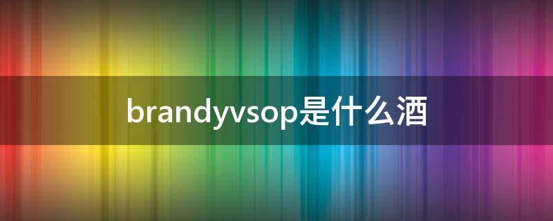 brandyvsop是什么酒 brandyvsop是什么酒多少钱