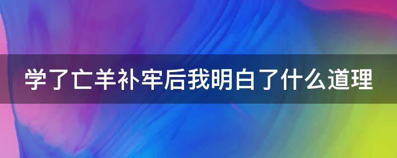 学了亡羊补牢后我明白了什么道理 学了亡羊补牢我们明白了什么道理