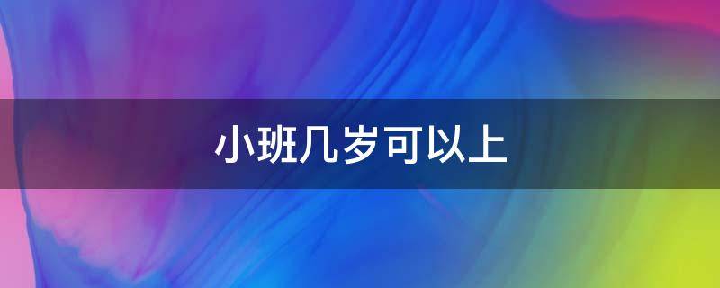 小班几岁可以上（上海小小班几岁可以上）