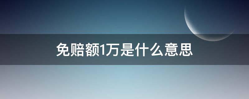 免赔额1万是什么意思（每年免赔额1万是什么意思）
