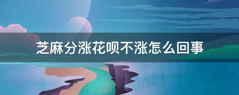 芝麻分涨花呗不涨怎么回事 芝麻信用涨了花呗就会涨吗