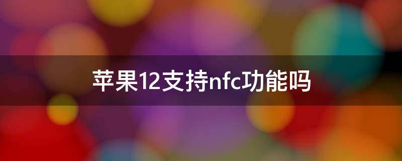 苹果12支持nfc功能吗 苹果12支持nfc功能吗?