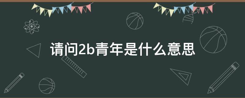 请问2b青年是什么意思 形容2b青年