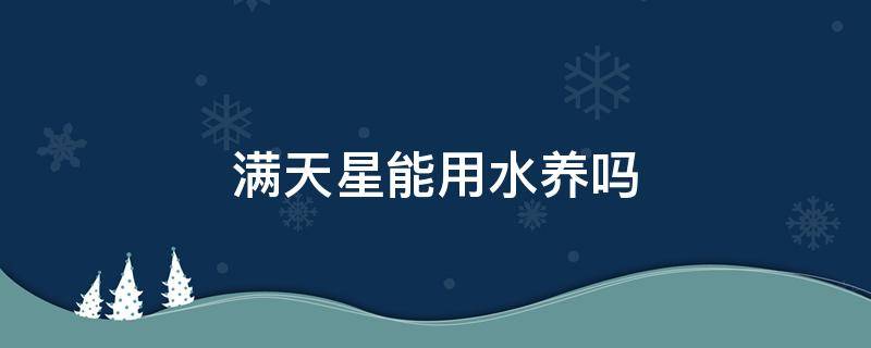 满天星能用水养吗（满天星能不能用水养）