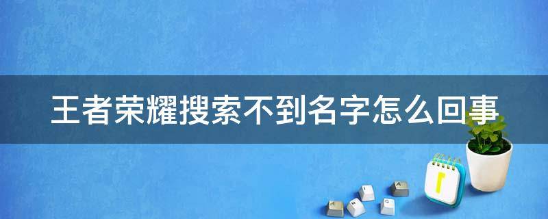 王者荣耀搜索不到名字怎么回事